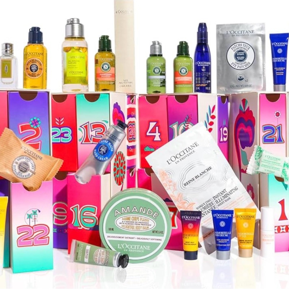 L'OCCITANE Pink, Red & Purple Illustrated Advent Calendar Gift Box - Picture 2 of 5